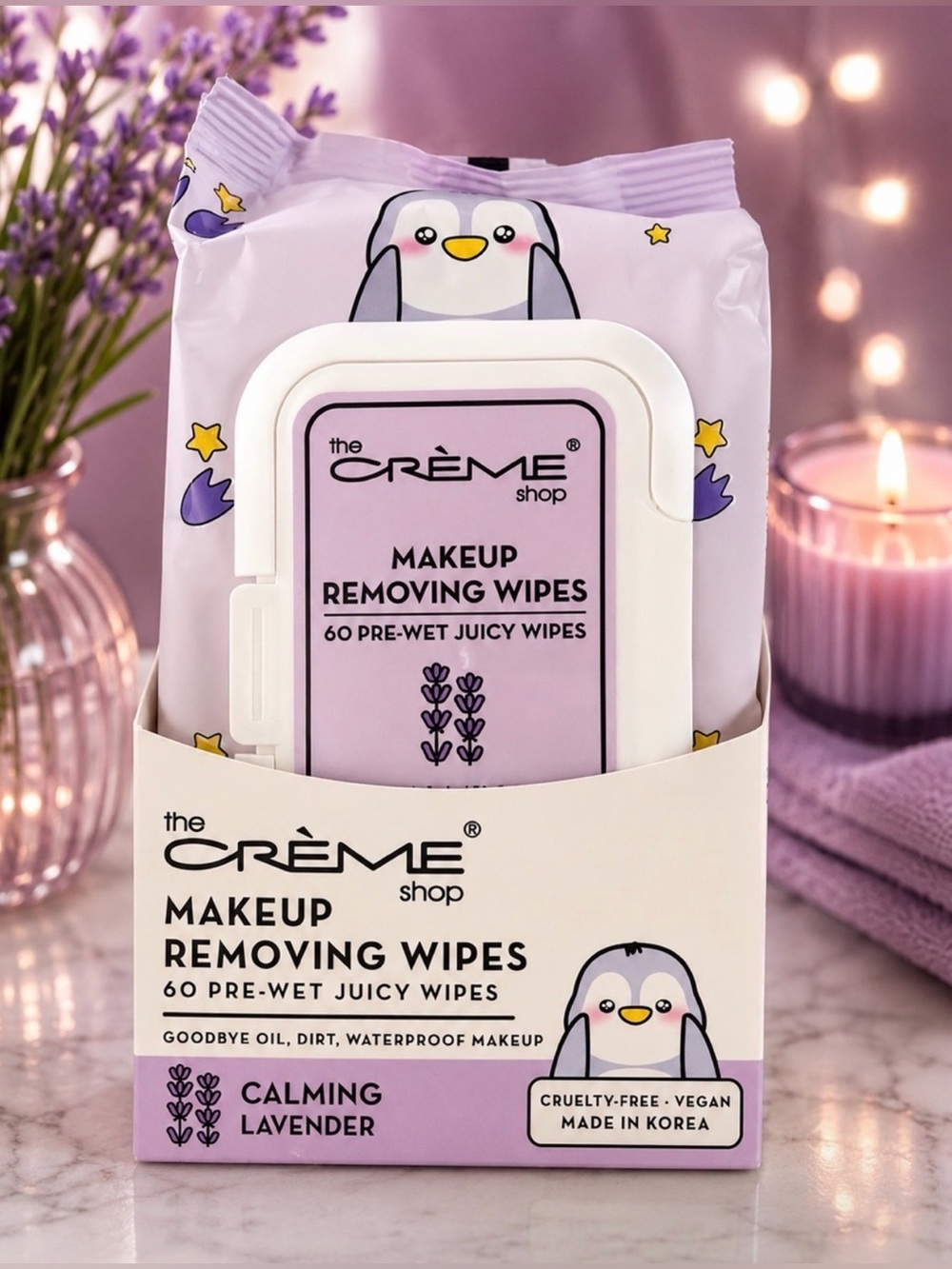 BUY NOW - The Crème Shop Calming Lavender Makeup Removing Wipes